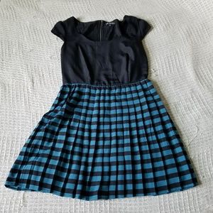 BeBop Pleated Checkered Dress